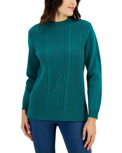 Karen Scott Cable-knit Sweater - White