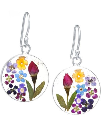Giani Bernini Medium Round Dried Flower Earrings - Multicolor