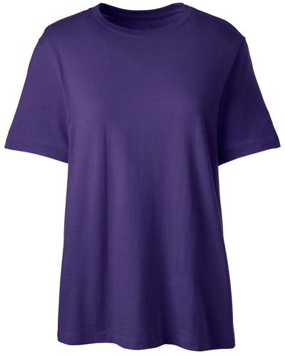 Lands' End School Uniform Short Sleeve Feminine Fit Essential T-shirt - Purple