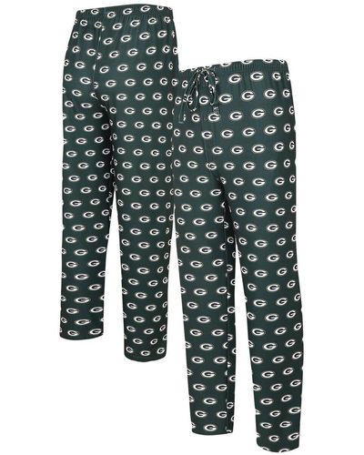 Concepts Sport Bay Packers Gauge Allover Print Knit Pants - Green