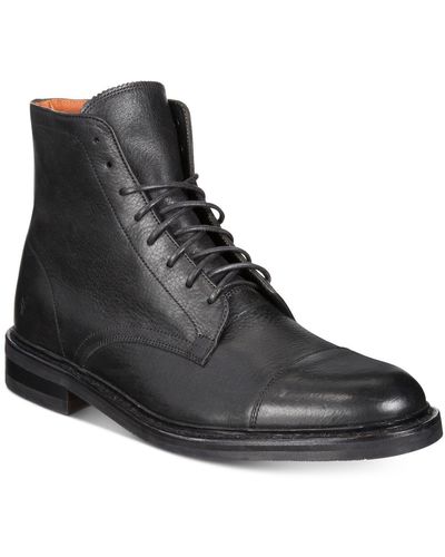 Frye Men's Seth Cap-toe Lace-up Boots - Black