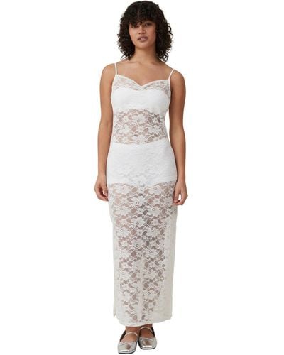 Cotton On Lace Slip Maxi Dress - White