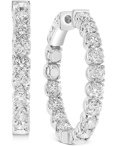 Macy's Diamond In & Out Hoop Earrings (5 Ct. T.w. - Multicolor