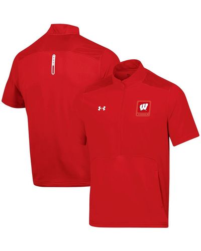 Under Armour Wisconsin Badgers Motivate Half-zip Jacket - Red