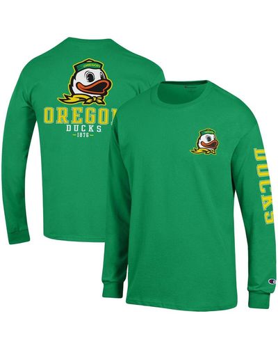 Champion Oregon Ducks Team Stack Long Sleeve T-shirt - Green