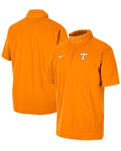 Nike Tennessee Volunteers Coaches Half-zip Short Sleeve Jacket - Orange
