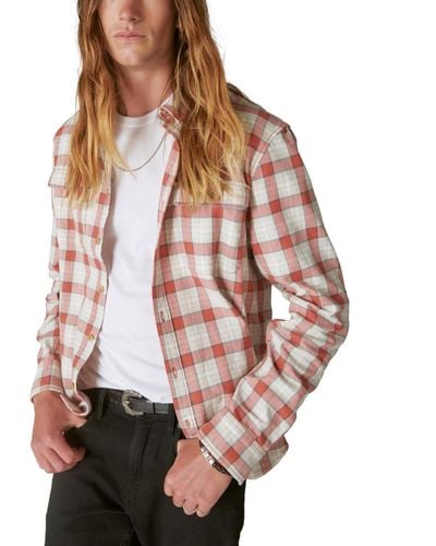 Lucky Brand Plaid Chunky Twill Utility Long Sleeves Shirt - Natural