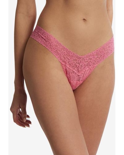 Hanky Panky Signature Lace 4911 Low Rise Thong - Pink