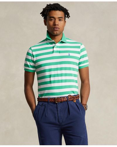 Polo Ralph Lauren Classic-fit Striped Mesh Polo Shirt - Green