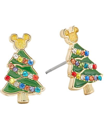 BaubleBar Mickey Mouse Christmas Tree Earrings - Green