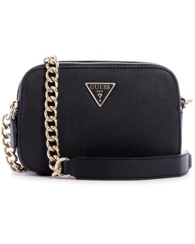 Guess Noelle Small Camera Double Compartment Chain Crossbody - Black