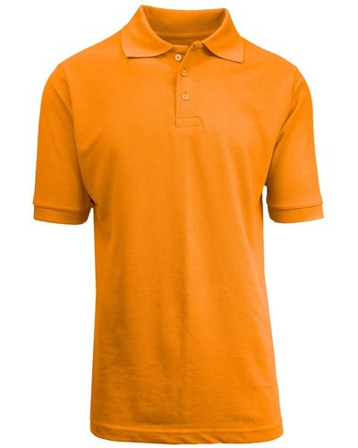 Galaxy By Harvic Short Sleeve Pique Polo Shirts - Orange