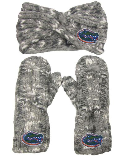 ZooZatZ Florida Gators Logo Marled Headband And Mitten Set - Gray