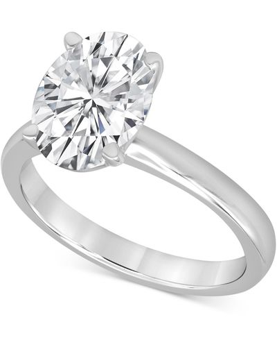 Badgley Mischka Certified Lab Grown Diamond Oval-cut Solitaire Engagement Ring (3 Ct. T.w. - Multicolor