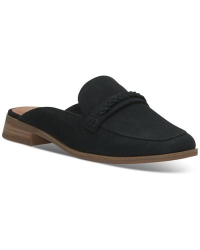 Lucky Brand Linox Flat Slip-on Mule Loafers - Black