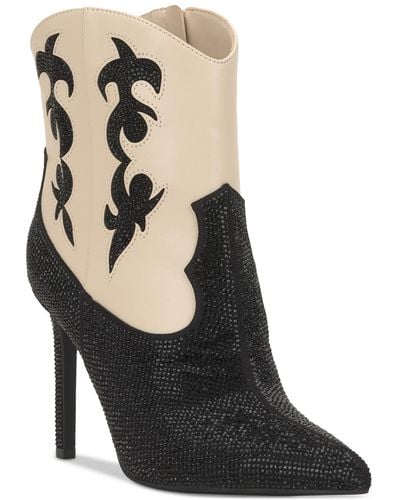 INC International Concepts Indigo Embellished Western Booties, Created For Macy's - Black