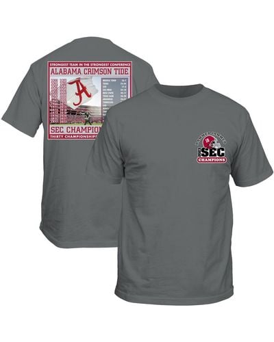Gildan Alabama Crimson Tide 2023 Sec Football Conference Champions Schedule T-shirt - Gray