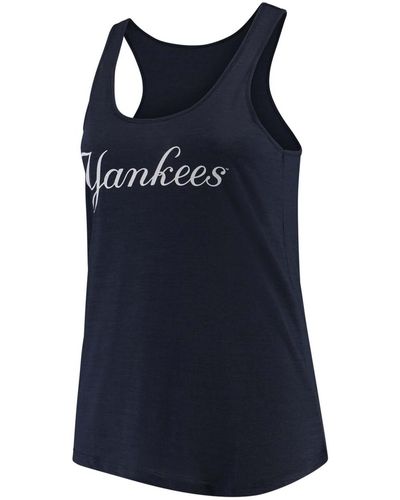 Soft As A Grape Plus Size New York Yankees Swing For The Fences Racerback Tank Top - Blue