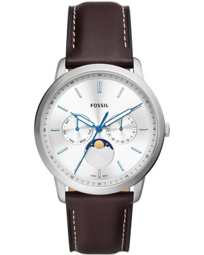Fossil Neutra Leather Strap Watch 42mm - Brown
