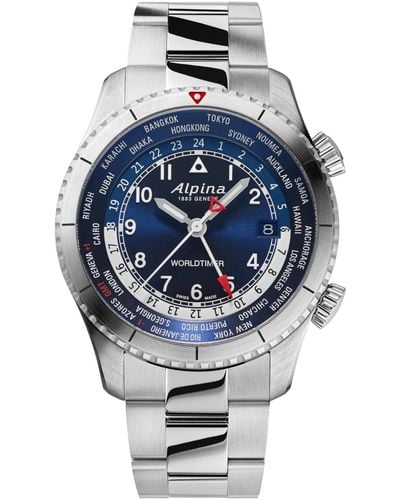 Alpina Swiss Startimer Pilot Stainless Steel Bracelet Watch 41mm - Gray