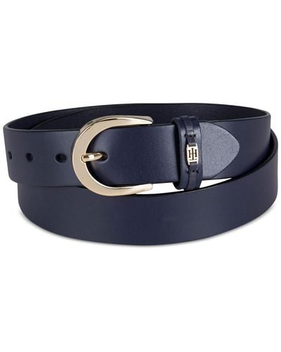 Tommy Hilfiger Signature Leather Jean Belt - Blue