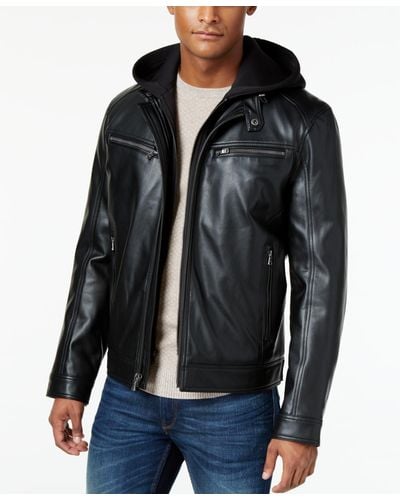 Michael Kors Hooded Bib Moto Jacket - Black