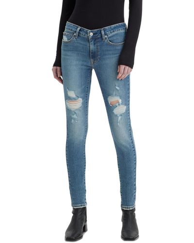 Levi's 711 Mid Rise Stretch Skinny Jeans - Blue