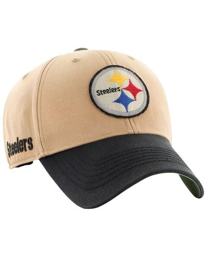 '47 47 Brand Khaki/black Pittsburgh Steelers Dusted Sedgwick Mvp Adjustable Hat - Multicolor