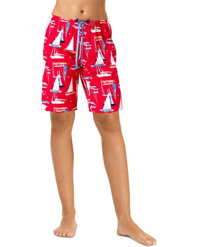 Hue Sail Away Bermuda Pajama Shorts - Red