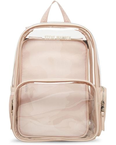 Steve Madden Clear Backpack With Laptop Pouch - Natural