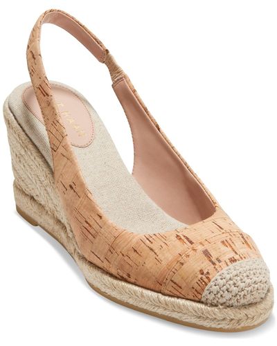 Cole Haan Cloudfeel Slingback Espadrille Wedge Pumps - Natural
