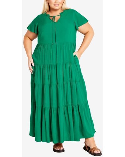 Avenue Plus Size Lani Maxi Dress - Green