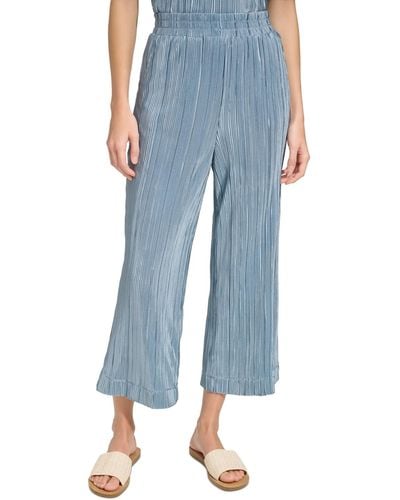 Marc New York Andrew High-rise Pull-on Plisse Crop Pants - Blue