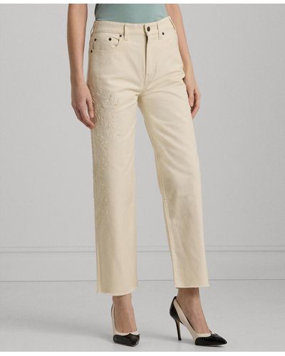 Lauren by Ralph Lauren Cropped Straight-leg Jeans - Natural