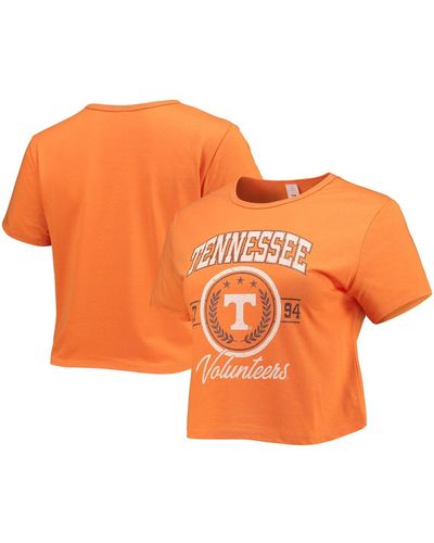 ZooZatZ Distressed Tennessee Volunteers Core Laurels Cropped T-shirt - Orange