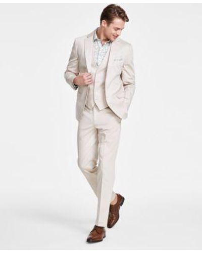 BarIII Slim Fit Cotton Stretch Solid Suit Separate Created For Macys - White