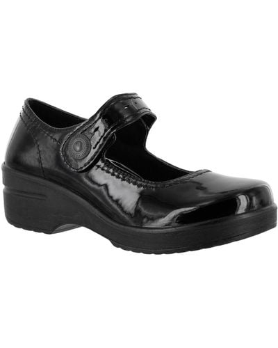 Easy Street Easy Works By Letsee Mary Jane Clogs - Black