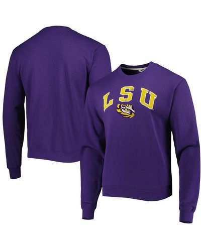League Collegiate Wear Lsu Tigers 1965 Arch Essential Fleece Pullover Sweatshirt - Blue