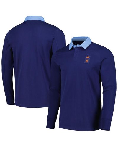adidas 2023 Player New York City Fc Travel Long Sleeve Polo Shirt - Blue
