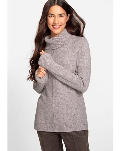 Olsen Long Sleeve Turtleneck Pullover - Gray