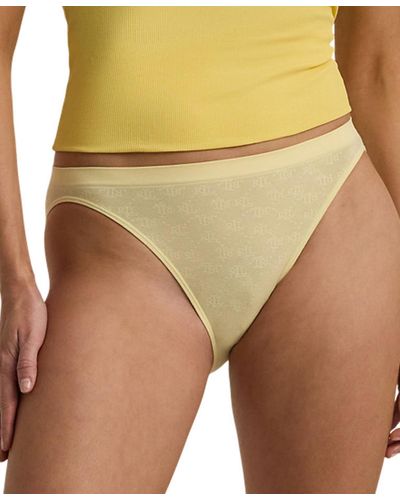 Lauren by Ralph Lauren Monogram Mesh Jacquard 3-pack Bikini Underwear - Yellow