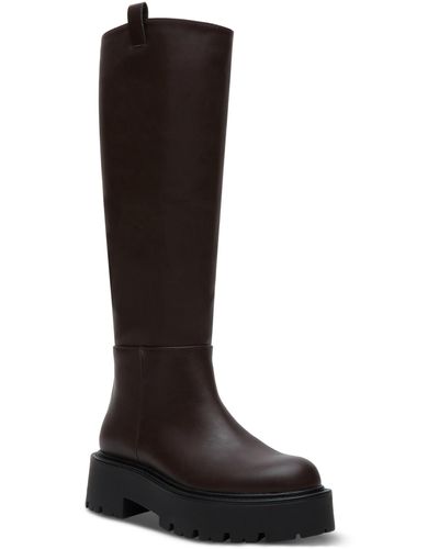 Madden Girl Crow Lug-sole Knee High Boots - Black