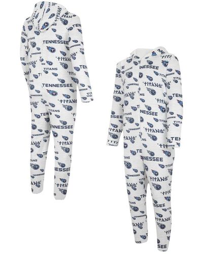 Concepts Sport Tennessee Titans Allover Print Docket Union Full-zip Hooded Pajama Suit - White