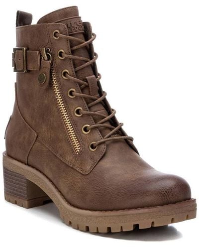 Xti Lace-up Boots By - Brown