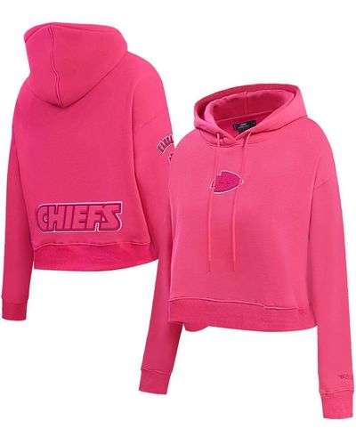 Pro Standard Kansas City Chiefs Triple Cropped Pullover Hoodie - Pink