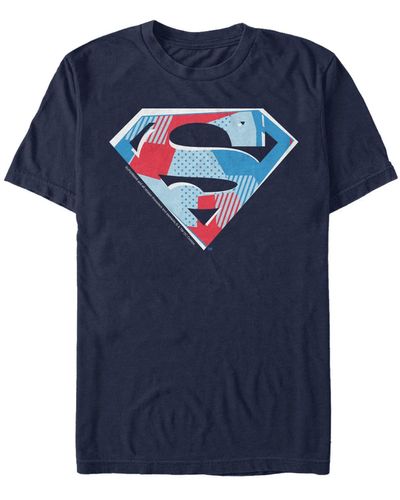 Fifth Sun Dc Superman Cutout Logo Short Sleeve T-shirt - Blue