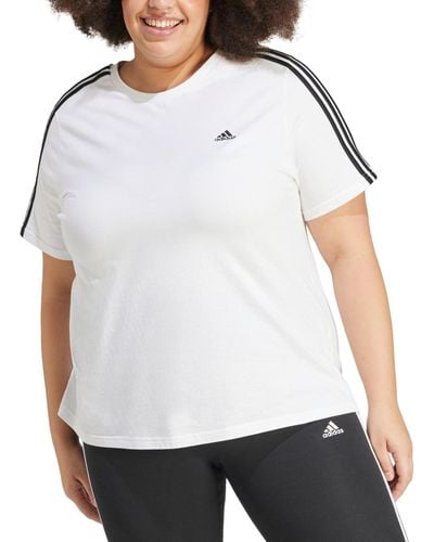 adidas Plus Size Essentials Slim 3-stripes T-shirt - Gray