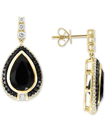 Effy Effy® Onyx & Diamond (1 Ct. T.w.) Drop Earrings In 14k Gold - Metallic