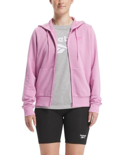 Reebok French Terry Zip-front Hoodie - Pink