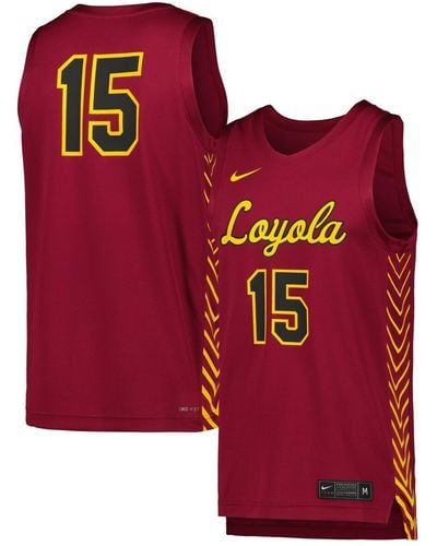 Nike #15 Loyola Chicago Ramblers Replica Basketball Jersey - Red